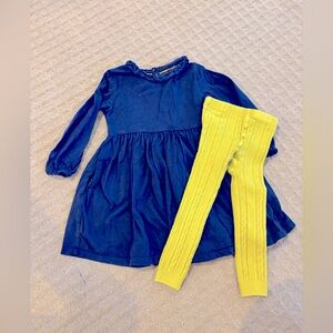 Mini Boden Vibrant Royal Blue Sundress with Long Bishop Sleeves